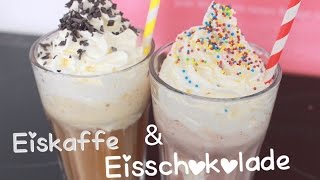 Rezept Eiskaffee und Eisschokolade selber machen  mit Vanilleeis und Sahne  Anleitung [upl. by Hoffer185]