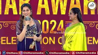 Aradhana Ram Award Winning Speech  Chittara Star Awards 2024  CSA2024  Kaatera  DBoss [upl. by Anatnahs]