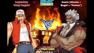 KOF MUGEN  Legendary Terry Bogard VS Asura CVS Fusion of God Rugal amp Shin Akuma [upl. by Ursulette]