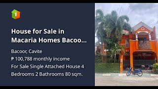 House for Sale in Macaria Homes Bacoor Cavite [upl. by Lois]