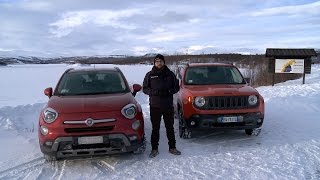 Fiat 500X e Jeep Renegade 4x4  La prova sui ghiacci svedesi [upl. by Ablem]