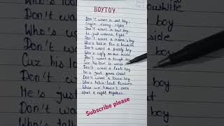 Boy Toy lyrics handwriting boytoy lyrics viral [upl. by Cirdec499]