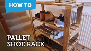 Build a DIY pallet shoe rack [upl. by Dennard]