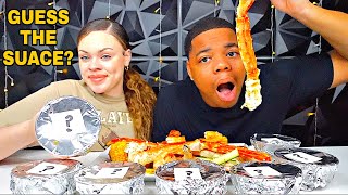 GUESS THE SAUCE SEAFOOD BOIL CHALLENGE  SHRIMP POTATOES amp KING CRAB MUKBANG [upl. by Asilahs]