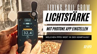 Lichtstärke amp Luftfeuchtigkeit für Keimphase einstellen mit Photone App  MedicGrow MiniSun 320 Watt [upl. by Eicul503]