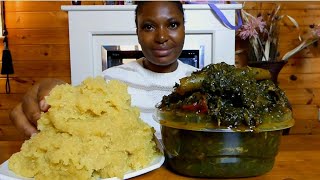 Cook and Eat With Me delicious afang soup with swallow [upl. by Basir324]