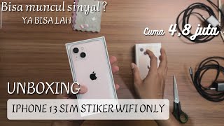 IPhone 13 128gb Cuma 48  Unboxing IPhone 13 Sim Stiker Wifi Only  Bisa All Operator [upl. by Otiragram]