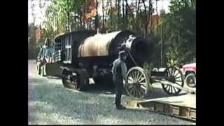 Lombard Steam Log Hauler Arriving at Maine Forest and Logging Museum [upl. by Ladew]