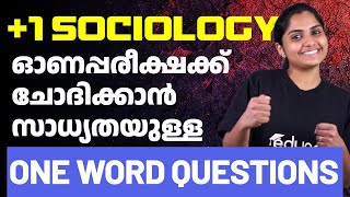 Plus One Sociology Onam Exam  Important One Word Questions  Eduport [upl. by Lezned]