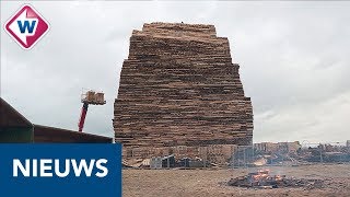 Vreugdevuurbouwers willen eigen record verbreken 10000 kuub aan pallets  OMROEP WEST [upl. by Laurita410]