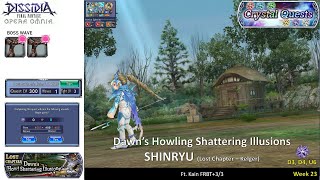 DFFOO GL Week 23 Dawns Howling Shattering Illusions LV 3 Black Crystal Run Kain Solo [upl. by Arok]