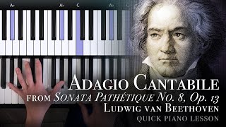 Beethovens Sonata Pathétique 2nd Movement Adagio Cantabile  Piano Tutorial [upl. by Pratt]