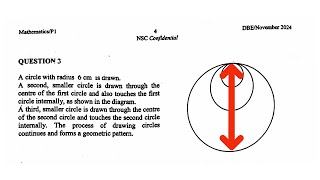 Geometric Sequence Grade 12 November 2024 Area  48π [upl. by Anyd]