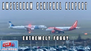 LIVE Extremely Foggy at Amsterdam Schiphol Airport [upl. by Aden]