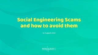 Social Engineering Scams amp How to Avoid Them Webinar [upl. by Karly]