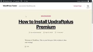 How to Install Updraftplus Premium Auto Backup for WordPress [upl. by Willette]