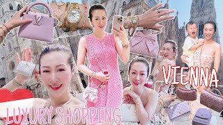 LUXURY SHOPPING IN VIENNA 🇦🇹 CARTIER CHANEL HERMES LOUS VUITTON amp ROLEX  TRAVEL VLOG 💖 LINDIESS [upl. by Beshore]