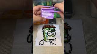 Fuse Bead ASMR Bart Simpson zombie version 🧟‍♂️ Halloween Special hamabeads perlerbeads asmr [upl. by Anglo]