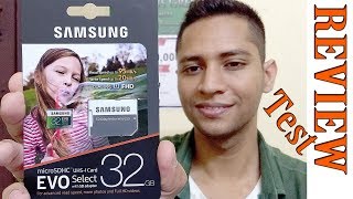 Samsung EVO Select Micro SDHC Memory Card 32 GB Review Test in Camera Mobile PC [upl. by Pharaoh]