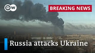 Explosions and air raid sirens heard in Ukraine as Russia launches attacks  DW News [upl. by Jeffry]