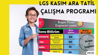 2023 LGS Kasım Ara Tatili Çalışma Programı🏁 [upl. by Dloreh]