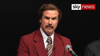 Ron Burgundy teases British reporter over fake accent [upl. by Reema]