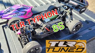 TLR Tuned Typhon 8s speed runs with Castle Monster x 8s1721 1260kv motor [upl. by Aicala]