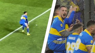 Boca vs River Plate  Captain Marcos Rojo wining celebration amp Pipa Benedetto goal at La Bombonera [upl. by Watkin35]