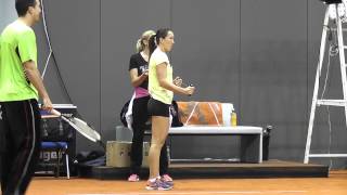 Jelena Jankovic warming up session  Porsche Tennis Grand Prix 2013 [upl. by Caprice]