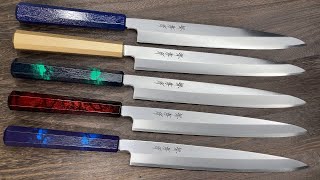 Sakai Takayuki INOX Japanesestyle Nanairo YanagibaSashimi Knives 270mm ABS Resin Handle [upl. by Rma]