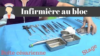 Infirmiere au bloc opératoire stage  césarienne boite dinstrumentsInstrumentiste [upl. by Kcirej]