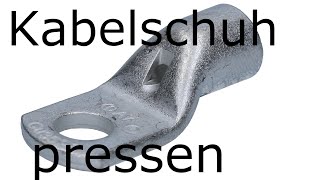 Rohrkabelschuh auf Kupferkabel pressen mit hydraulischer Presszange Crimpzange [upl. by Zena]