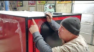 How To Insert corner molding Squaredrop teardrop camper trailer install micro diy [upl. by Symer]