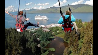 Worlds Longest Zipline at Icy Strait Point Alaska [upl. by Groves352]