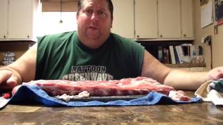 Traeger spare ribs trimming and cooking [upl. by Asseral]