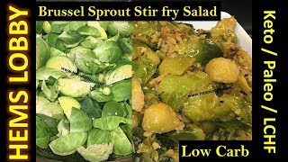 Brussels Sprouts Stir fry recipe in Tamil  Eng subtitles Kalaikosu low carb Salad  Keto recipes [upl. by Milas447]