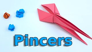 How to make origami pincers  origami pliers easy at home [upl. by Holey]