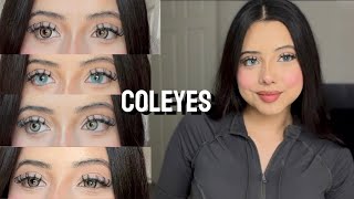 Colored Contacts Try On  Coleyes [upl. by Dixie]