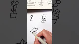 Potted plant sketches Childrens sketches Flowers and plants sketches Parentchild sketches Lear [upl. by Kcirdot278]