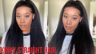 SHE IS THICKKKK ‼️  13X4 KINKY STRAIGHT HAIR  NATURAL HAIRLINE  FTSUBELLA HAIR [upl. by Aienahs]