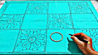 New nokshi katha design drawing tutorialনকশি কাথা আকার ডিজাইন নতুন [upl. by Abell606]