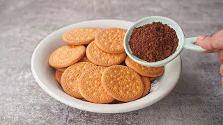 Mixed Cocoa Powder With Marie Biscuit  Youll Be Surprised By The Result [upl. by Airetnohs589]