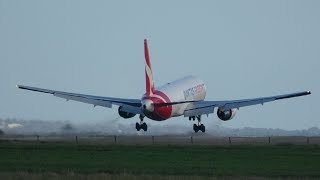 Qantas Freight Boeing 767381FER VHEFR Landing at Avalon Airport [upl. by Zetta]