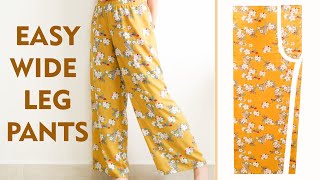 ALL SIZES Easy To Make A Pair Of Wide Leg Pants For Beginners  Thuy Sewing [upl. by Bencion]