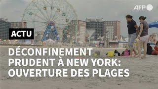 Coronavirus New York rouvre ses plages mais pas ses restaurants  AFP [upl. by Wilow]