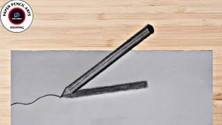 very very easy 3d pencil draw  3d sketch [upl. by Nylac]