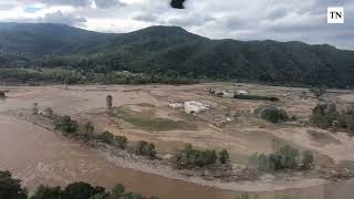 Tennessee and North Carolina flooding damage seen by Govs Bill Lee Roy Cooper in Helene aftermath [upl. by Crockett]