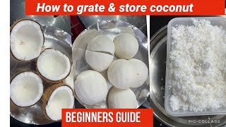 How to grate a Coconut quick and easy  Best way to grate coconut  Beginners guide [upl. by Devaj]