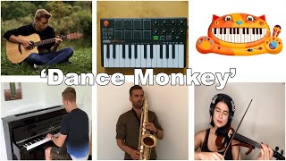 Who Played it Better Dance Monkey Cat Piano Violin Guitar Sax Piano Midi Keyboard [upl. by Victorine]