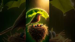 quotNestled in Care A Robin’s Rainy Day Talequot motherbird nature mother cute birdslover shorts [upl. by Ardle]